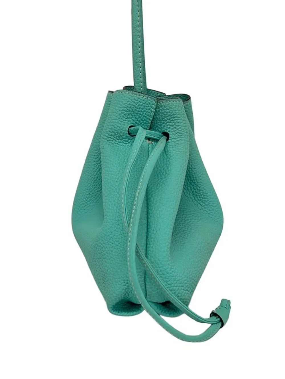 BONAVENTURA Light Blue Leather Shoulder Bag